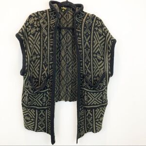 Audrey olive black wool blend cardigan sweater